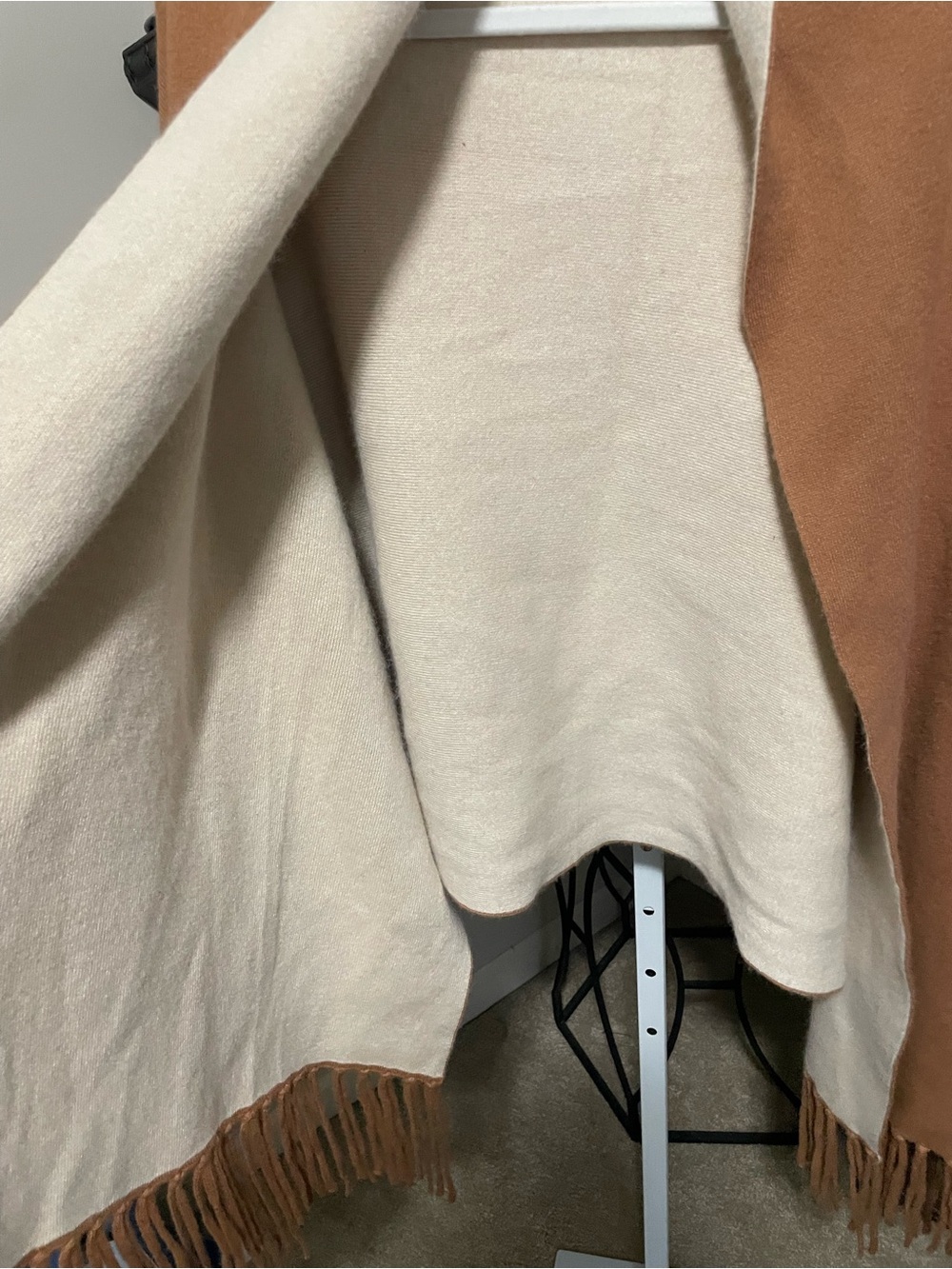 Pretty Persuasions Reversible Camel & Tan Wrap Sweater - Picture 7 of 10